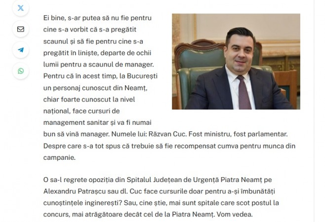 Razvan Cuc -presa Neamt