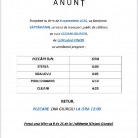 orar transport Clejani Giurgiu