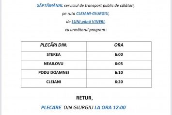 orar transport Clejani Giurgiu